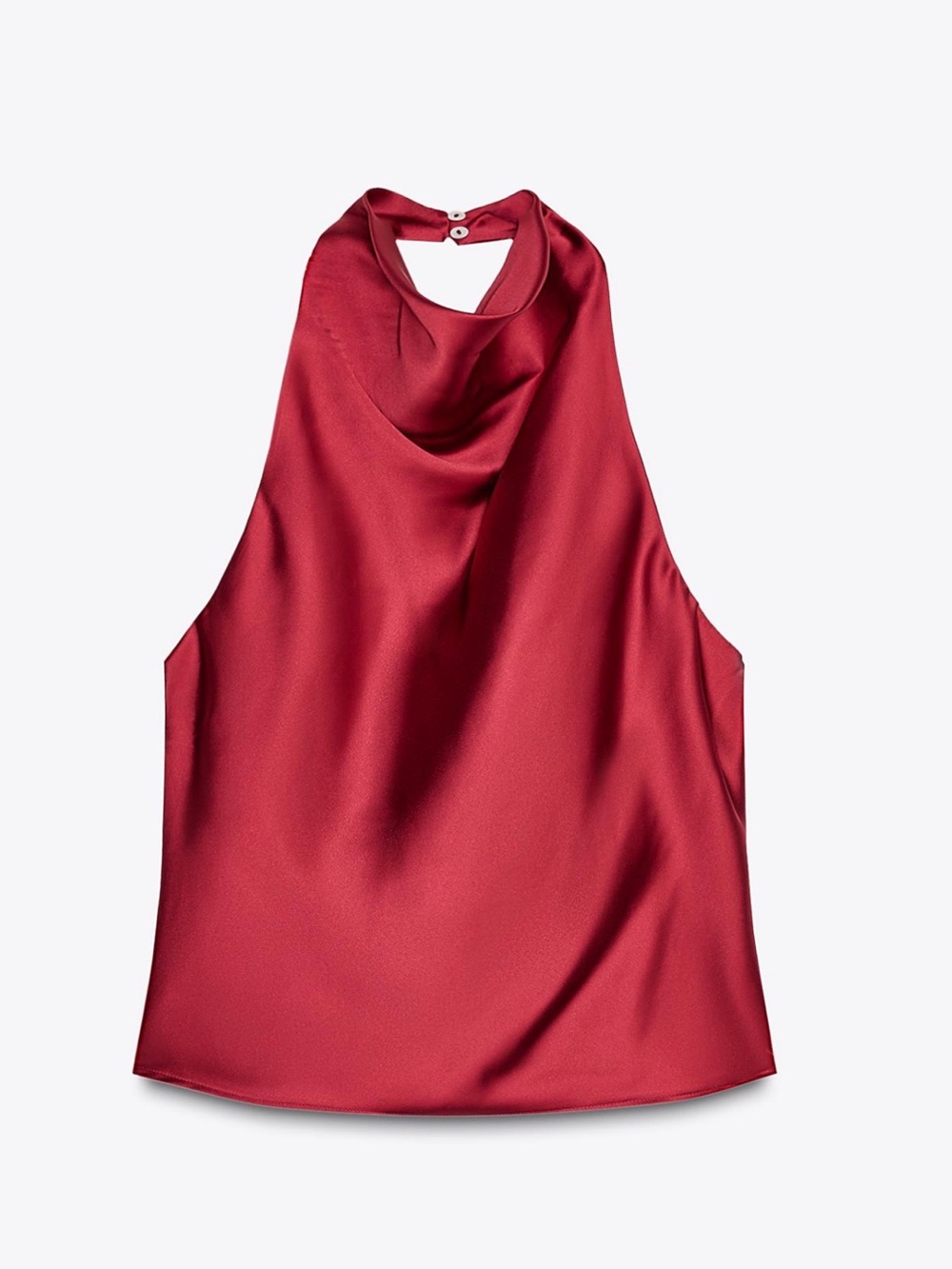 NWT Zara Red Satin Halter Top